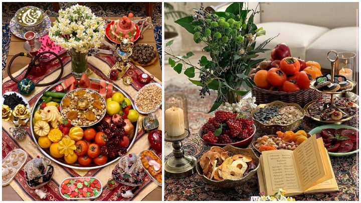 تزیینات ترند سفره شب یلدای ۱۴۰۴؛ توجه به پالت رنگی امسال
