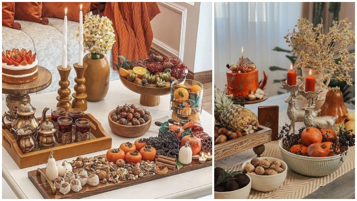 تزیینات ترند سفره شب یلدای ۱۴۰۴؛ استفاده از تخته‌های سرو چوبی سبک مینیمال