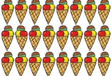 تست بینایی یافتن اسکوپ بستنی رنگی متفاوت