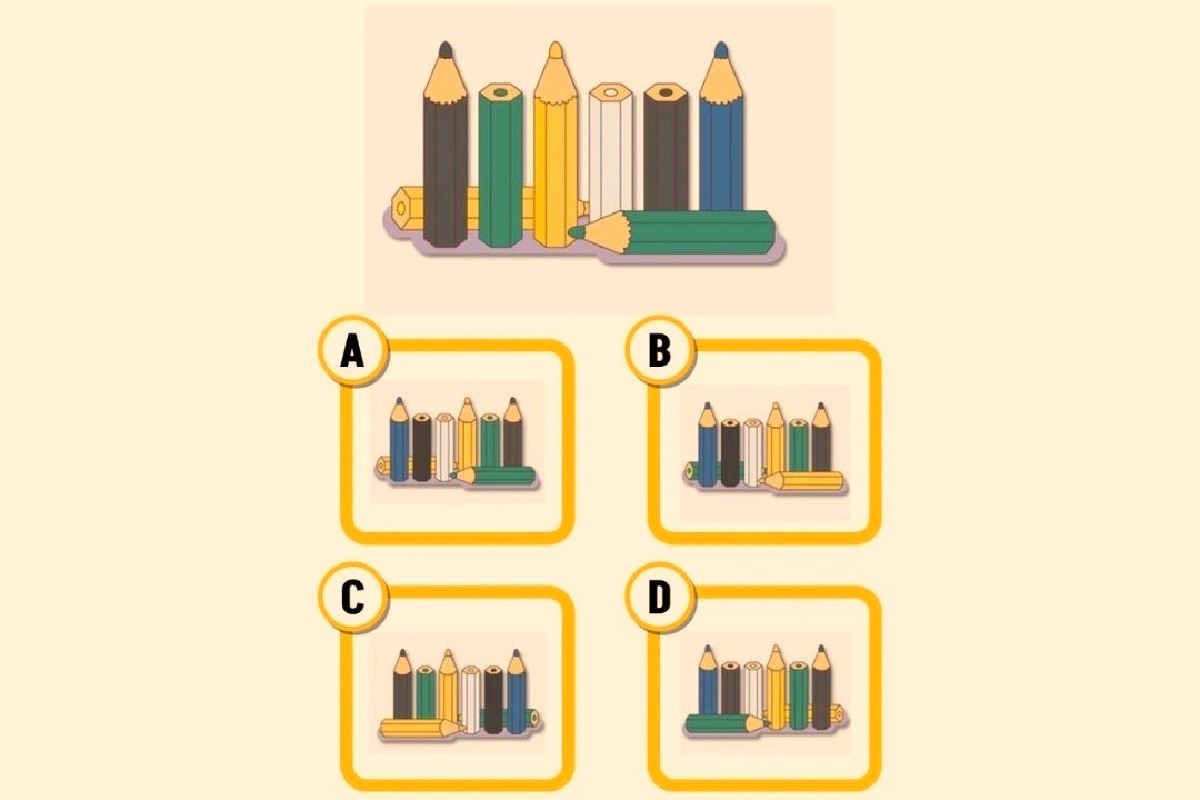 تست هوش تصویر پشت مدادهای رنگی