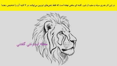 تست هوش یافتن کلمه مخفی در نقاشی شیر 1