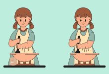 تفاوت تصویری زن در حال آماده کردن دسر 1