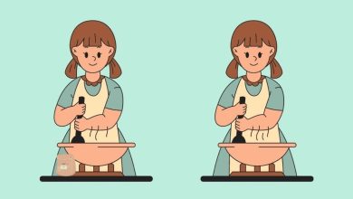 تفاوت تصویری زن در حال آماده کردن دسر 1