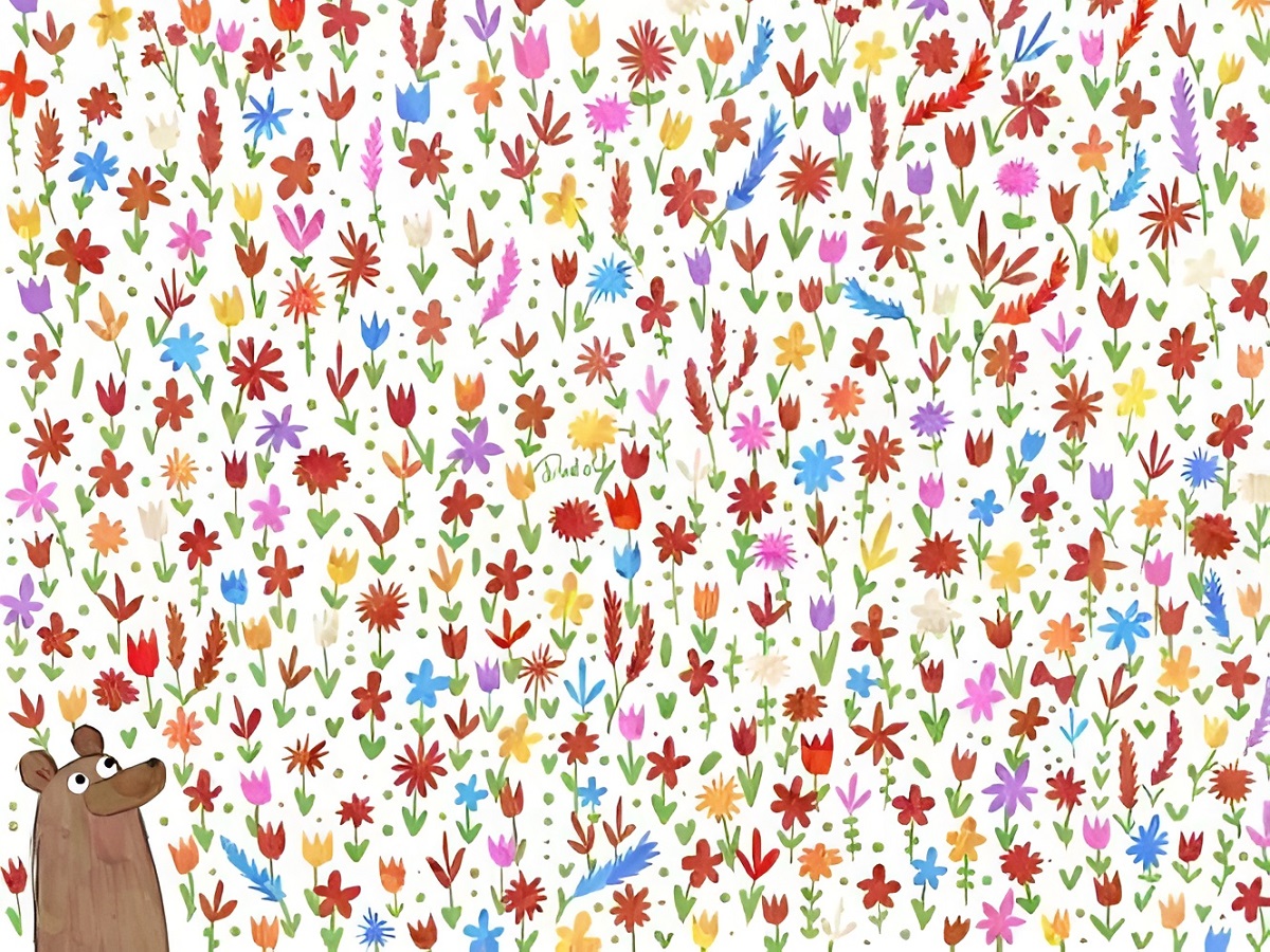 تست بینایی پاپیون مخفی میان گل ها