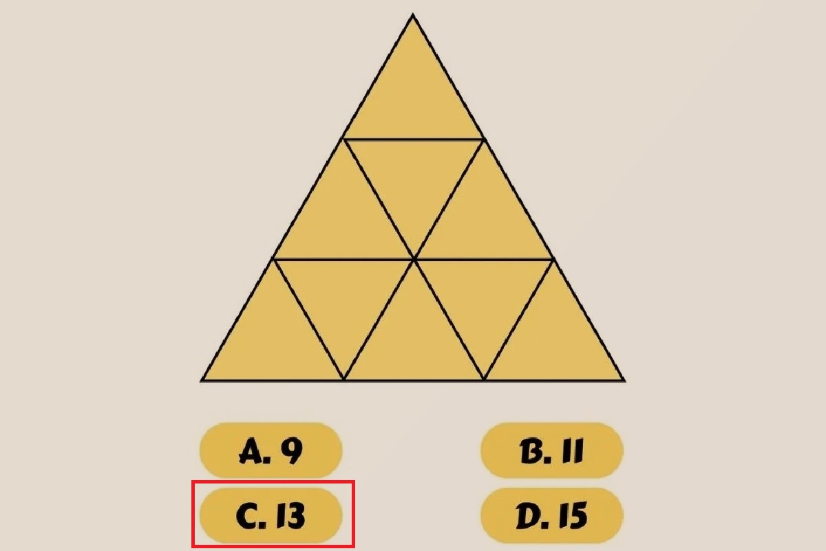 پاسخ تست هوش تعداد مثلث های موجود