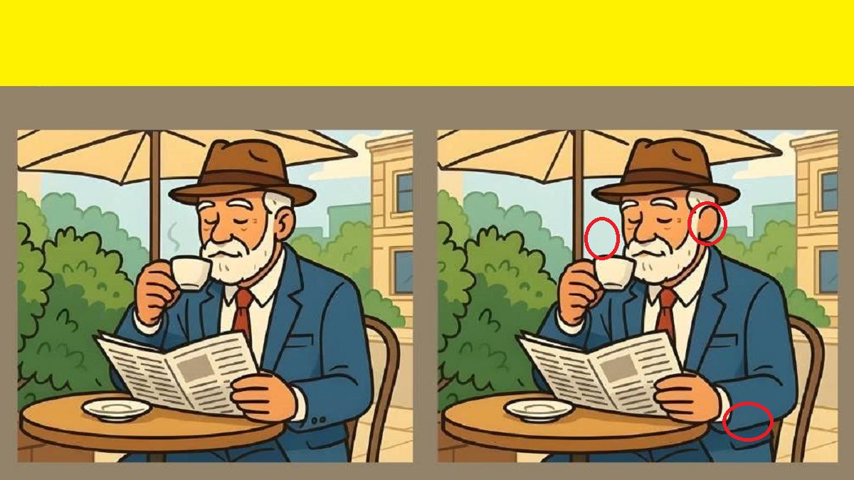 پاسخ تفاوت تصویری پیرمرد در حال روزنامه خواندن