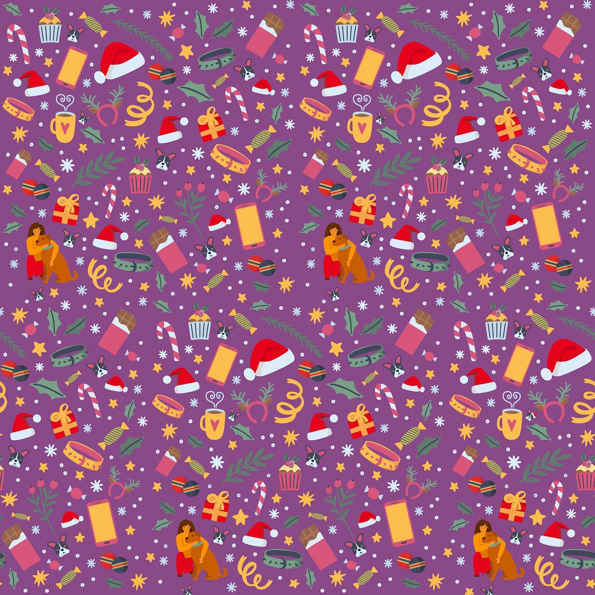 تست بینایی توله سگ دارای کلاه کریسمس