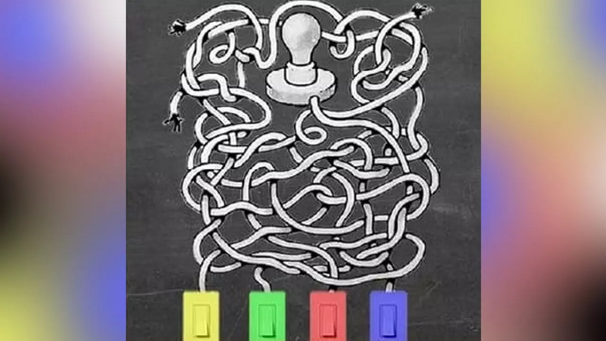 تست هوش روشن کردن لامپ توسط کلید رنگی