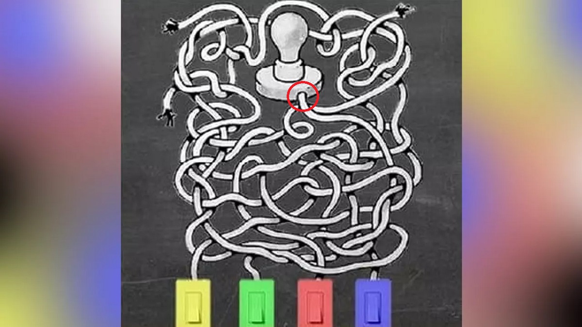 پاسخ تست هوش روشن کردن لامپ توسط کلید رنگی