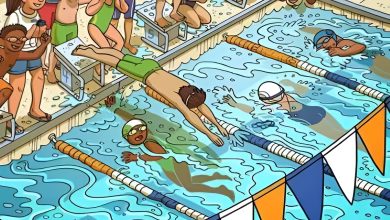 تست بینایی عینک شنای پنهان در استخر 1