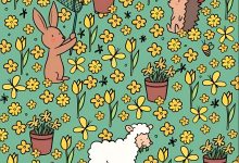 تست بینایی یافتن زنبور میان گل های زرد 1