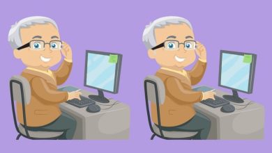 تفاوت تصویری پیرمرد پشت کامپیوتر 1